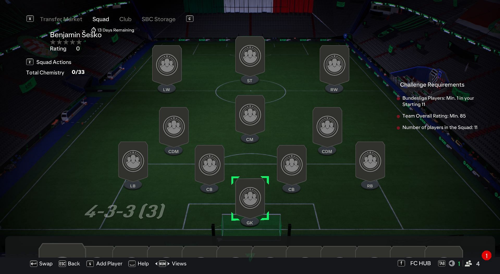 Tasks to complete Benjamin Sesko SBC (Image via EA Sports)